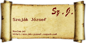 Szoják József névjegykártya